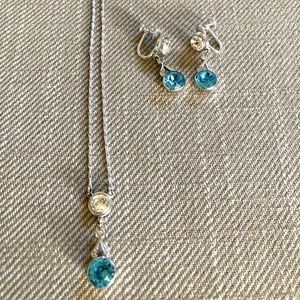 Necklace with matching earrings ( not pierced, screw on)